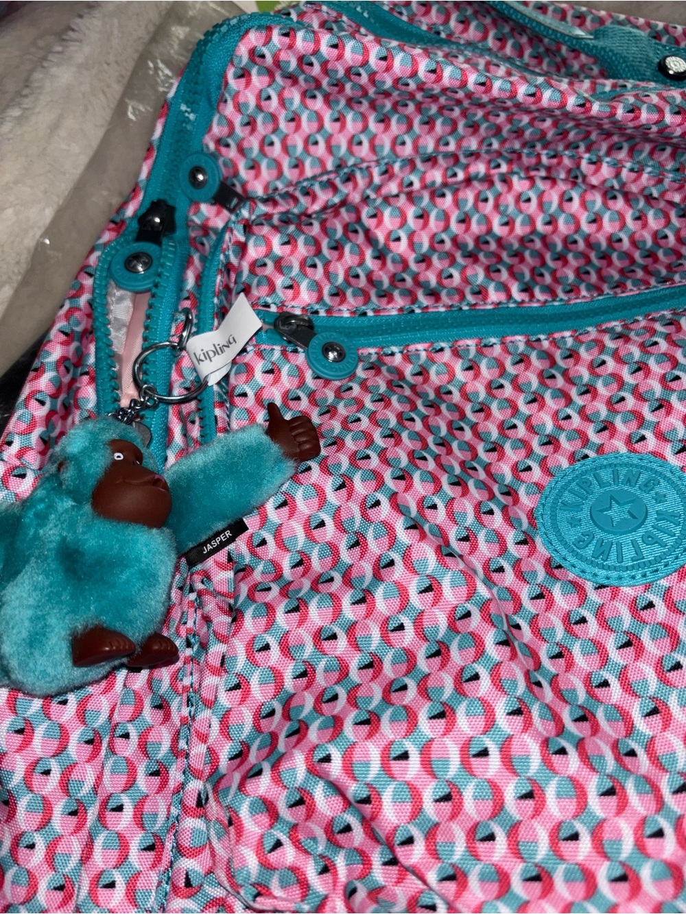 Kipling large Seoul poppy geo NWT - Picture 7 of 7